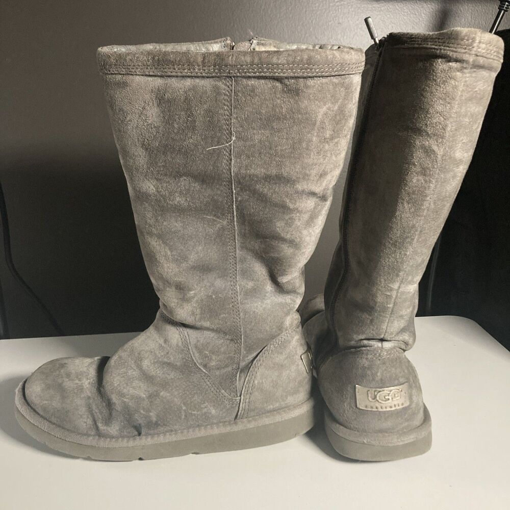 Ugg Australia Kenly Gray Fur-Lined, Zip-up Boot (Women’s Size 8)